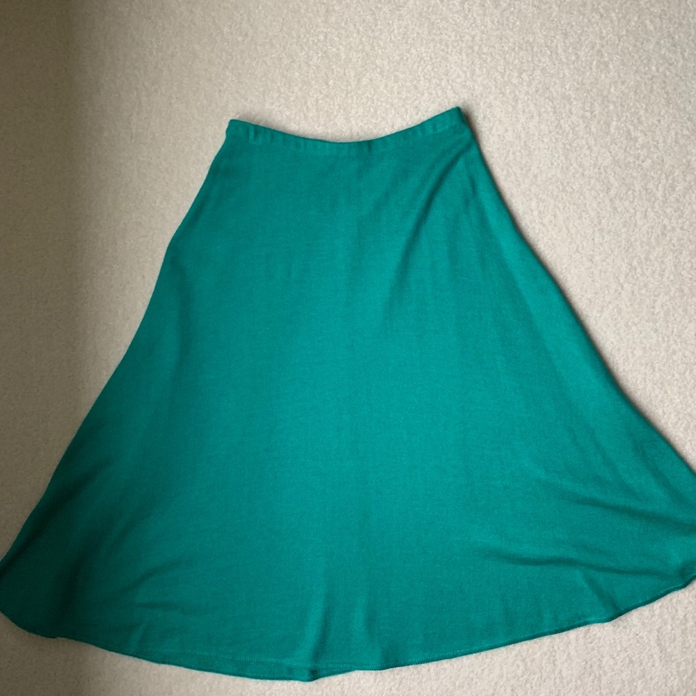 Vintage Teal Knit Skirt